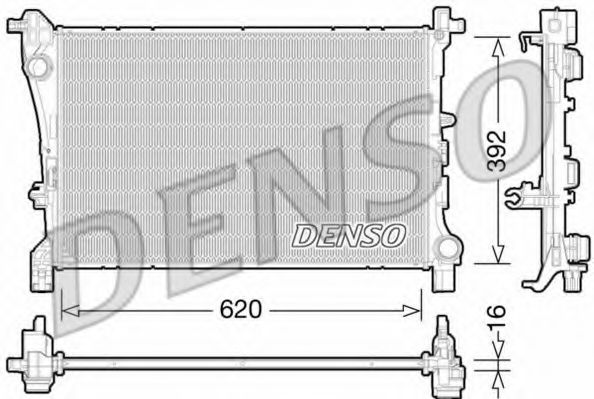 Радиатор, охлаждение двигателя DENSO DRM09166