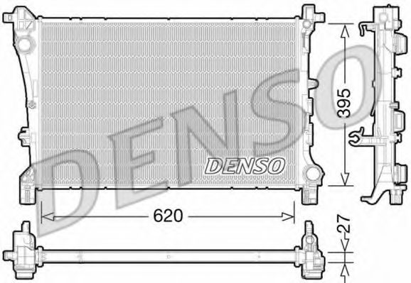 Радиатор, охлаждение двигателя DENSO DRM09167