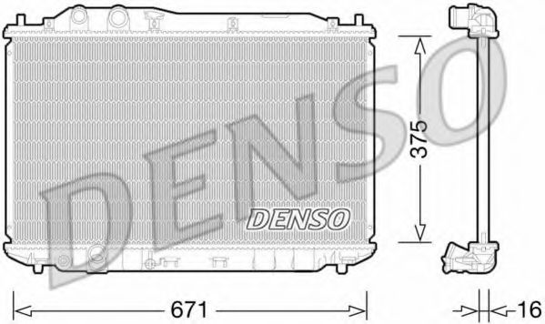 Радіатор, охолодження двигуна DENSO DRM40028