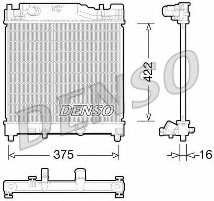 Радиатор, охлаждение двигателя DENSO DRM50056