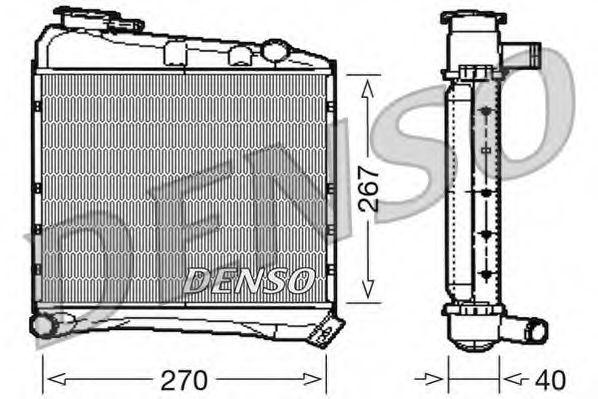 Радиатор, охлаждение двигателя DENSO DRM03020