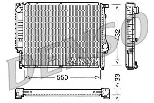 Радиатор, охлаждение двигателя DENSO DRM05023