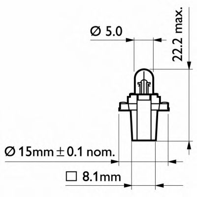 Лампа накаливания освещения щитка приборов PHILIPS 12597B2 - Фото 2