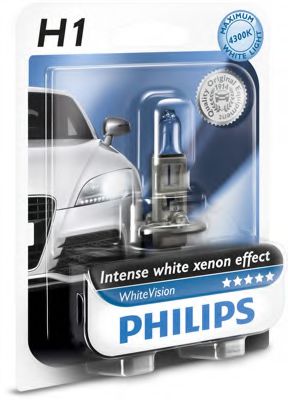 Лампа накаливания PHILIPS 12258WHVB1 (фара дальнего света, основная фара, противотуманная фара, фара с автоматической системой стабилизации)