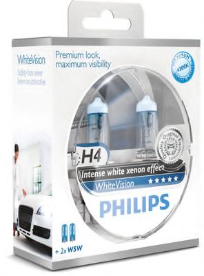Лампа накаливания PHILIPS 12342WHVSM (указатель поворота, сигнал торможения, освещение номерного знака, задняя противотуманная фара, фара заднего хода, внутреннее освещение, фонарь установленный в двери, освещение багажника, подкапотная лампа, стояночные