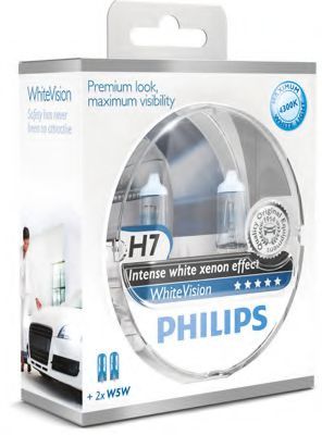 Лампа накаливания PHILIPS 12972WHVSM (фара дальнего света, основная фара, противотуманная фара, фара с автоматической системой стабилизации, фара дневного освещения)