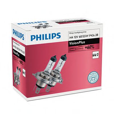 Лампа накаливания PHILIPS 12342VPC2 (указатель поворота, сигнал торможения, освещение номерного знака, задняя противотуманная фара, фара заднего хода, внутреннее освещение, фонарь установленный в двери, освещение багажника, подкапотная лампа, стояночные о