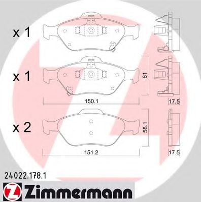 Тормозные колодки ZIMMERMANN 24022.178.1