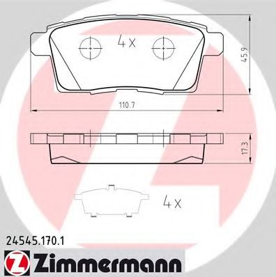 Тормозные колодки ZIMMERMANN 24545.170.1