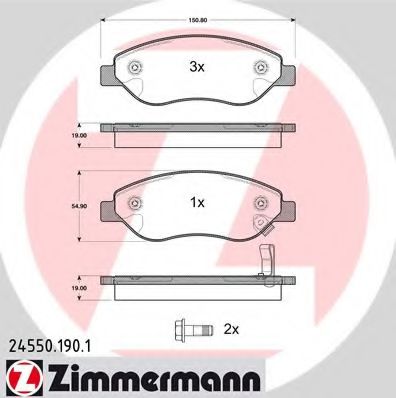 Тормозные колодки ZIMMERMANN 24550.190.1