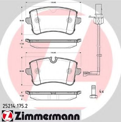 Тормозные колодки ZIMMERMANN 25214.175.2