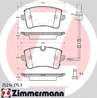 Тормозные колодки ZIMMERMANN 25214.175.3