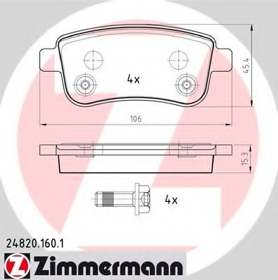 Тормозные колодки ZIMMERMANN 24820.160.1