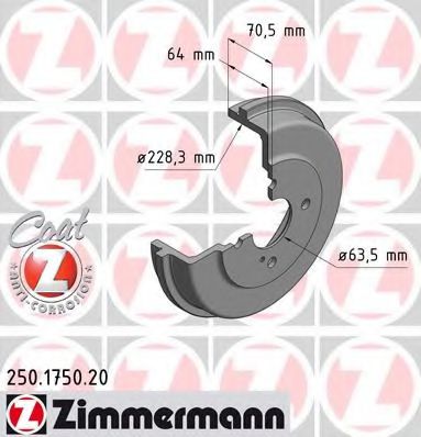 Тормозной барабан ZIMMERMANN 250.1750.20
