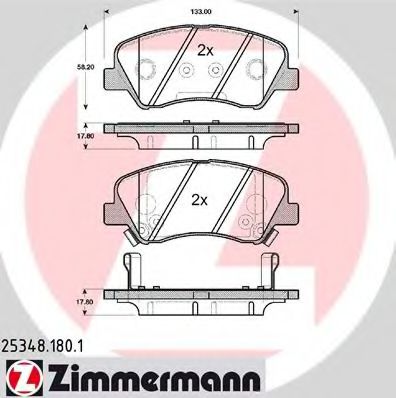 Тормозные колодки ZIMMERMANN 25348.180.1