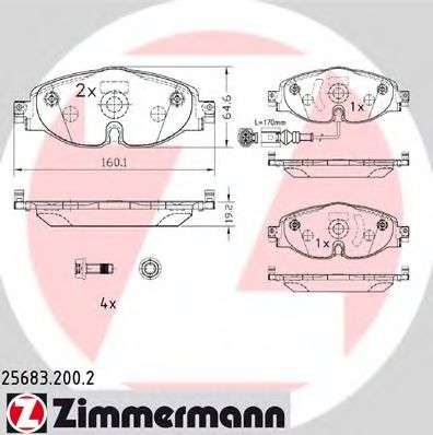 Тормозные колодки ZIMMERMANN 25683.200.2