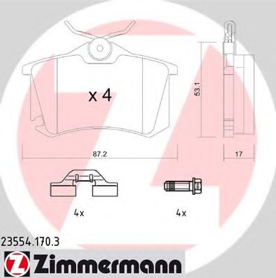 Тормозные колодки ZIMMERMANN 23554.170.3