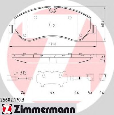 Гальмівні колодки ZIMMERMANN 25602.170.3