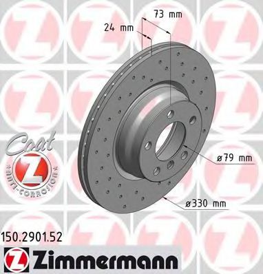 Гальмівний диск ZIMMERMANN 150.2901.52