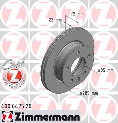 Гальмівний диск ZIMMERMANN 400.6475.20