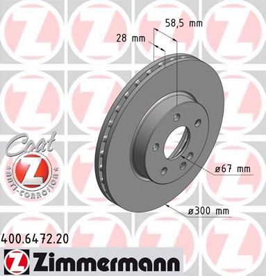 Гальмівний диск ZIMMERMANN 400.6472.20