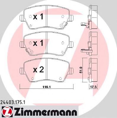 Тормозные колодки ZIMMERMANN 24403.175.1