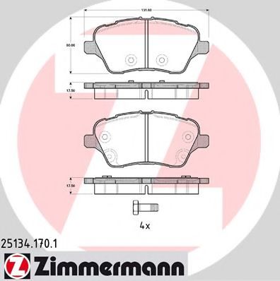 Тормозные колодки ZIMMERMANN 25134.170.1