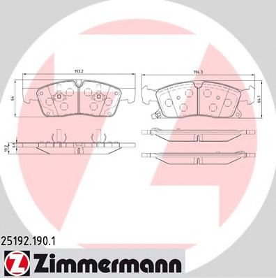 Тормозные колодки ZIMMERMANN 25192.190.1