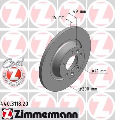 Гальмівний диск ZIMMERMANN 440.3118.20