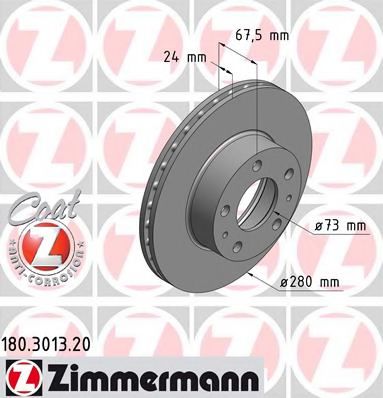 Гальмівний диск ZIMMERMANN 180.3013.20