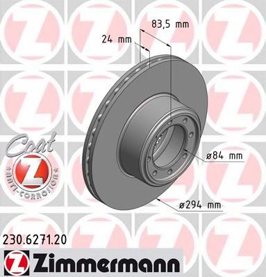 Тормозной диск ZIMMERMANN 230.6271.20 COAT Z