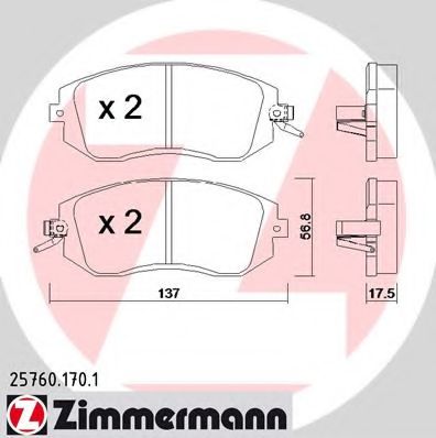 Тормозные колодки ZIMMERMANN 25760.170.1