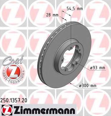 Гальмівний диск ZIMMERMANN 250.1357.20