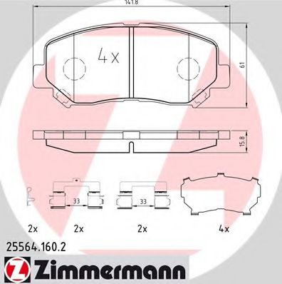 Тормозные колодки ZIMMERMANN 25564.160.2