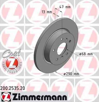 Тормозной диск ZIMMERMANN 200.2535.20 COAT Z