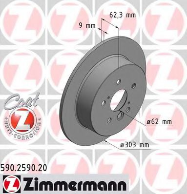 Гальмівний диск ZIMMERMANN 590.2590.20