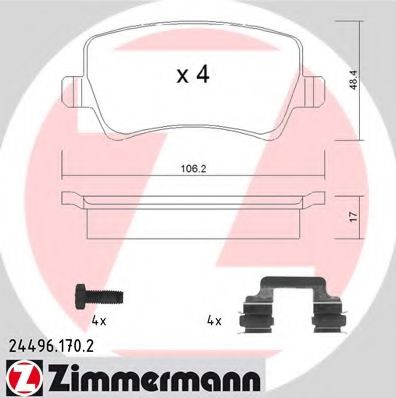 Тормозные колодки ZIMMERMANN 24496.170.2
