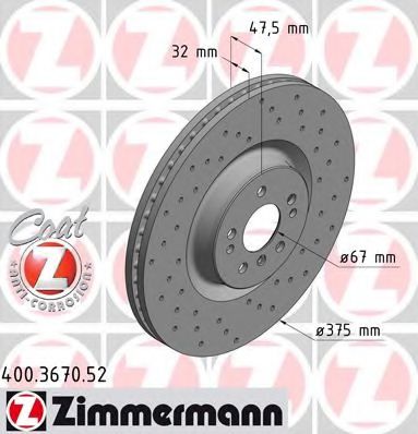 Тормозной диск ZIMMERMANN 400.3670.52