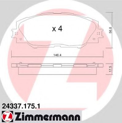 Тормозные колодки ZIMMERMANN 24337.175.1