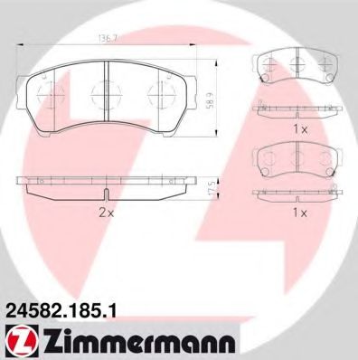 Тормозные колодки ZIMMERMANN 24582.185.1