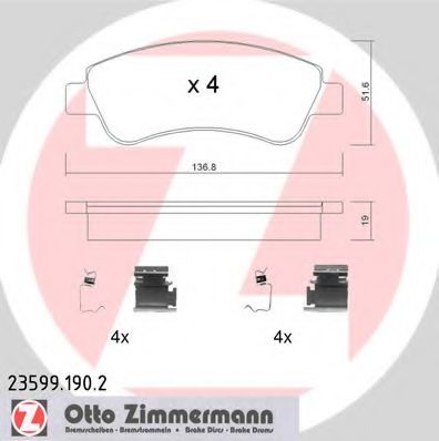 Тормозные колодки ZIMMERMANN 23599.190.2