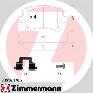 Тормозные колодки ZIMMERMANN 23914.170.2