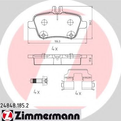 Тормозные колодки ZIMMERMANN 24848.185.2