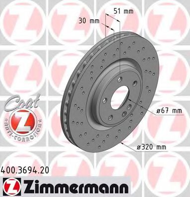 Гальмівний диск ZIMMERMANN 400.3694.20