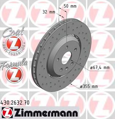 Тормозной диск ZIMMERMANN 430.2632.70 FORMULA Z BRAKE DISC