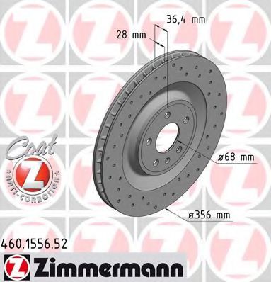 Тормозной диск ZIMMERMANN 460.1556.52 SPORT BRAKE DISC COAT Z