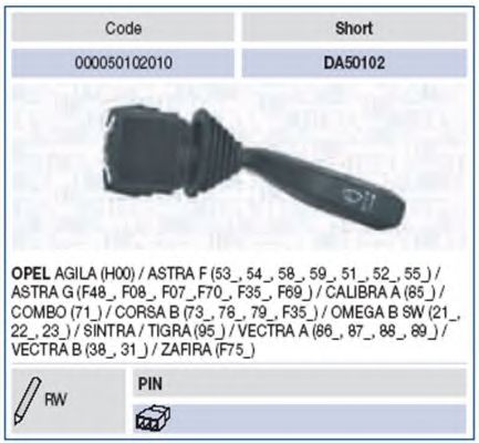Подрулевой переключатель MAGNETI MARELLI 000050102010
