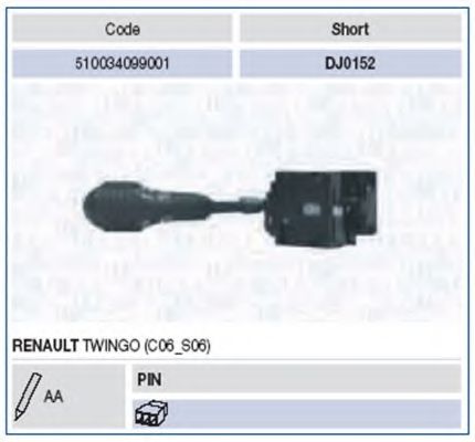 Подрулевой переключатель MAGNETI MARELLI 510034099001