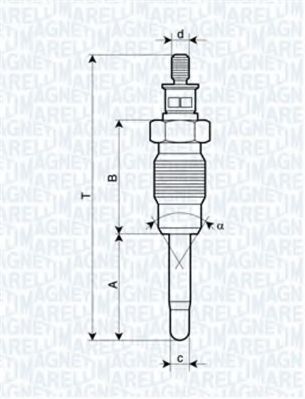 Свеча накала MAGNETI MARELLI 062900016304