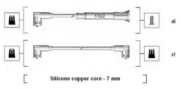 Комплект высоковольтных проводов MAGNETI MARELLI 941075040546